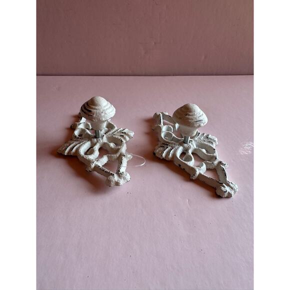 Set Of 2 Of White Wash Vintage Style Knobs french Style Shabby Chic pull - Picture 5 of 9